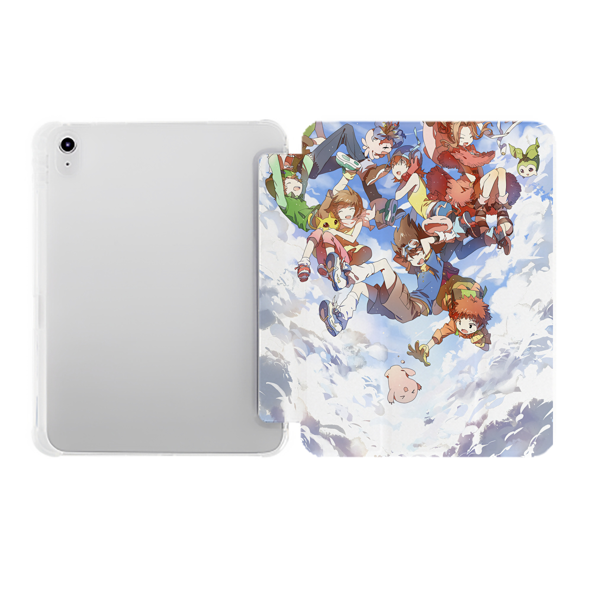 （画像用） Digimon デジタルモンスター/デジモン IPad ケース ペン収納付き 三つ折りスタンド PUレザー×シリコン 対応機種9.5/10.5/10.9インチ